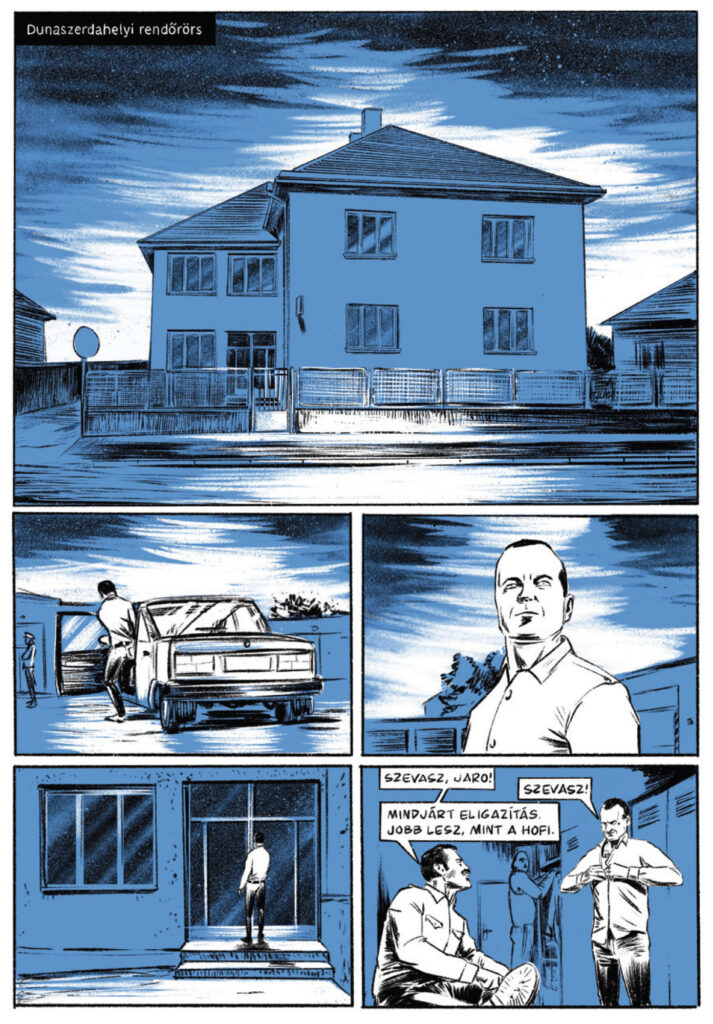 113 lövés mintaoldal (írta ls rajzolta: Gyenes Gábor, Barak Dávid Elásott igazság című dokumentumregénye alapján